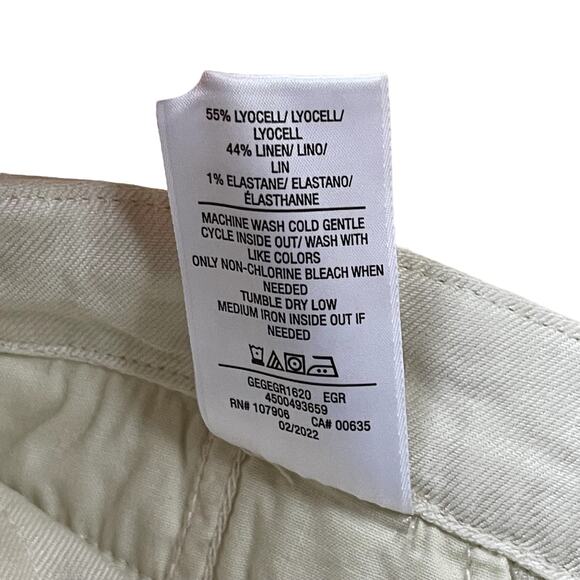 Hudson Pleated Paper Bag Waist Shorts Linen Blend Beige Womens Size 26 High Rise - Picture 7 of 7